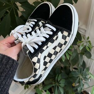 Lace Up Checkered Vans (Old Skool Style)